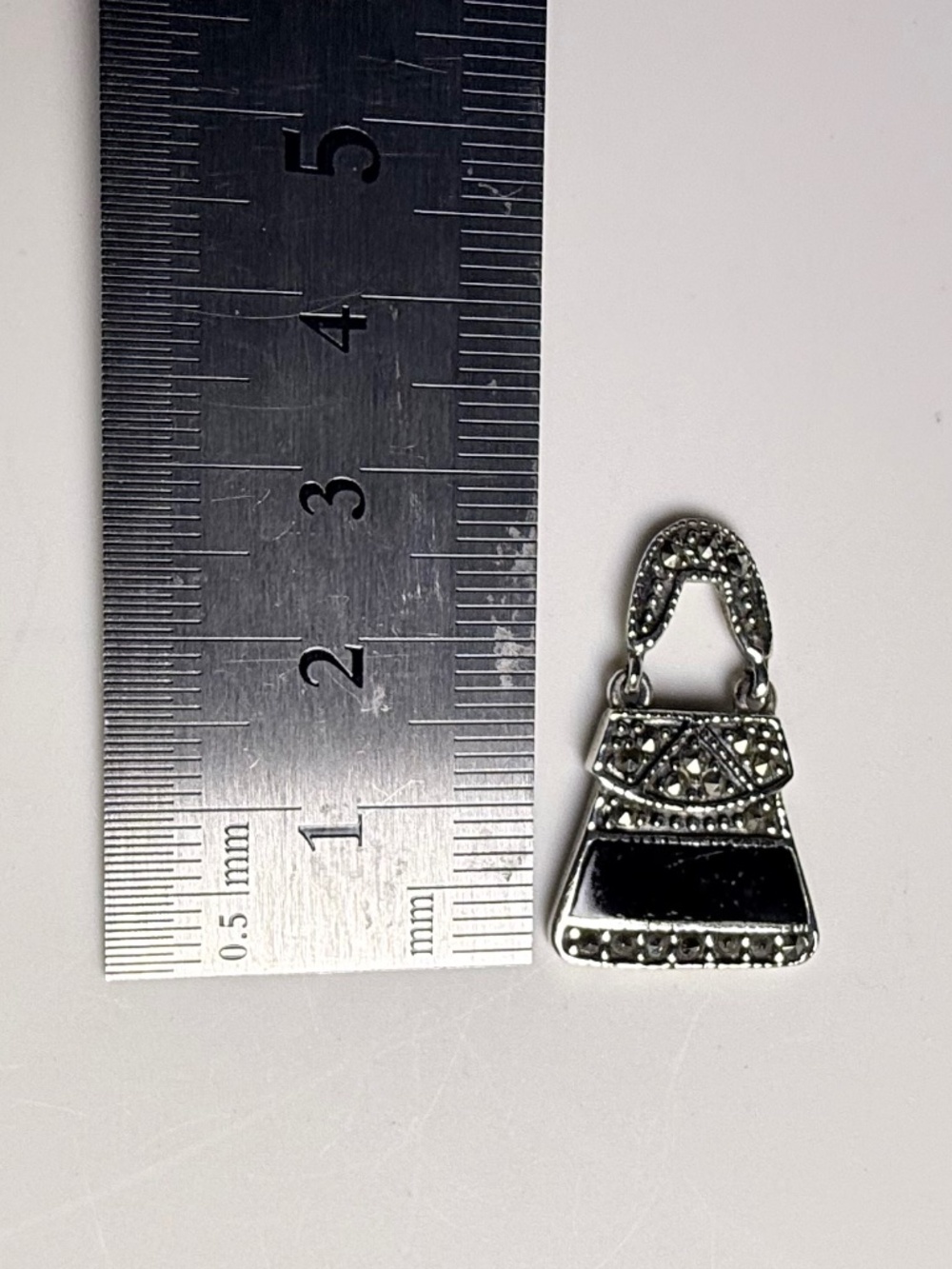 Vintage Sterling Silver Handbag Pendant - Picture 9 of 10